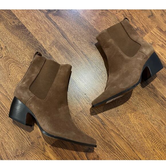 Franco Sarto Women's Vianca Suede Chelsea Boots Brown Size 8.5 NWOB - Picture 1 of 8